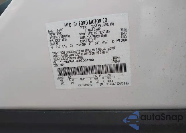 1FM5K8HT9HGD01300: 42628364