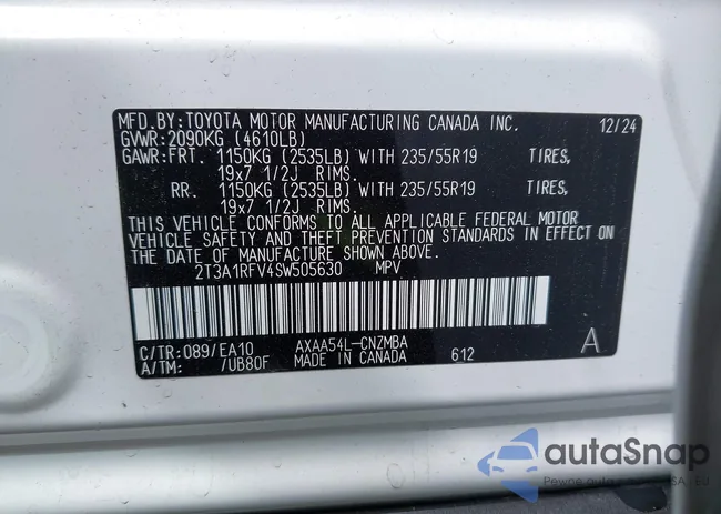 2T3A1RFV4SW505630: 42628366