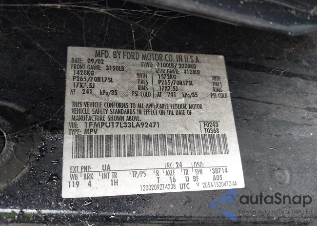 1FMPU17L33LA92471: 42628785