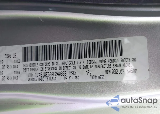 1C4BJWEG3GL240859: 42628937