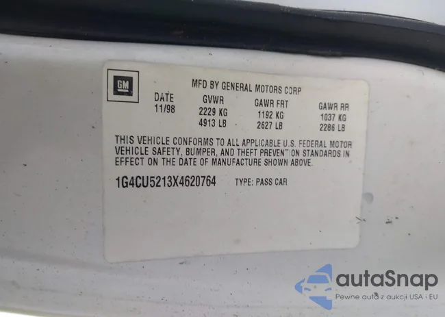 1G4CU5213X4620764: 42627986