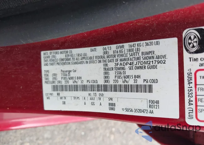 3FADP4EJ7DM217902: 42628107