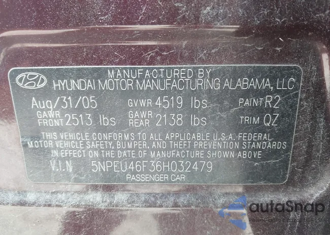 5NPEU46F36H032479: 42628147