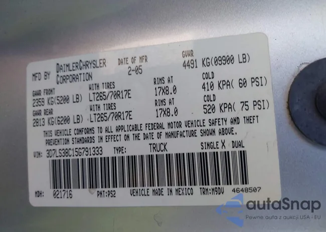 3D7LS38C15G791333: 42628158