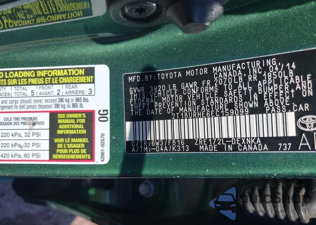 2T1BURHE6EC159099: 42628183