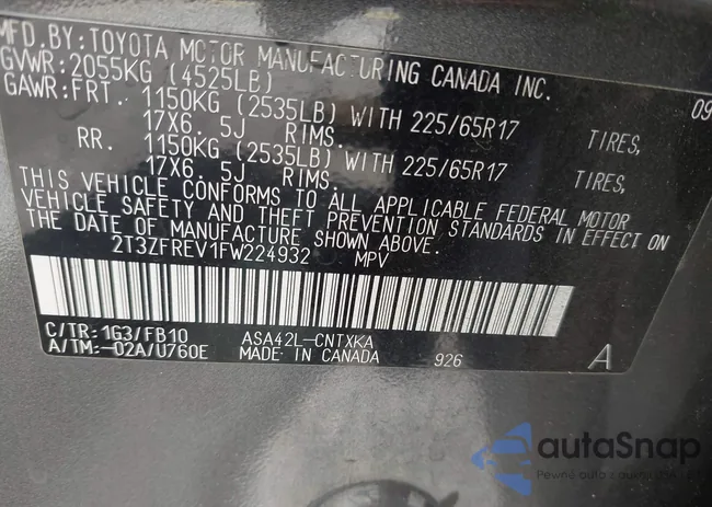 2T3ZFREV1FW224932: 42628200