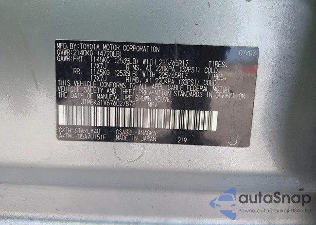 JTMBK31V676027872: 42628251