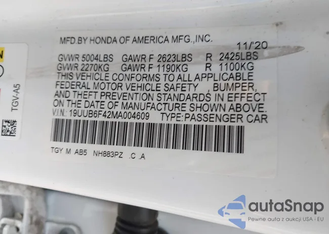 19UUB6F42MA004609: 42629366