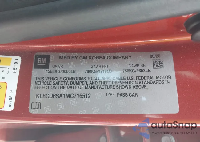 KL8CD6SA1MC716512: 42629478