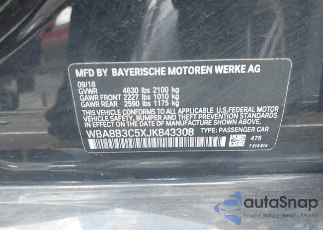 WBA8B3C5XJK843308: 42629501