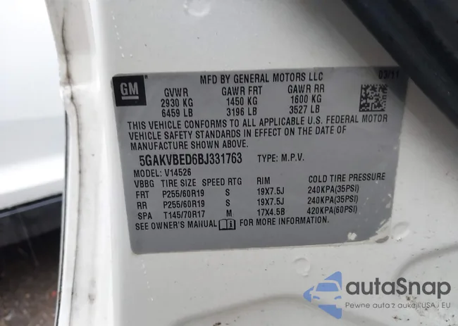 5GAKVBED6BJ331763: 42629752