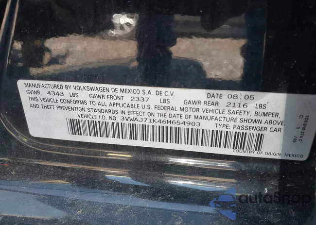 3VWAJ71K46M654903: 42629810