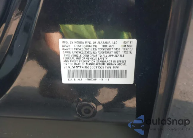 5FNYF4H68BB091539: 42629836