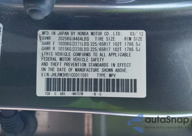 JHLRM3H51CC011561: 42629909