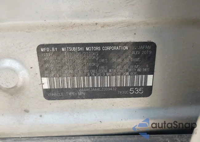 JA4AS3AA4LZ009432: 42629227