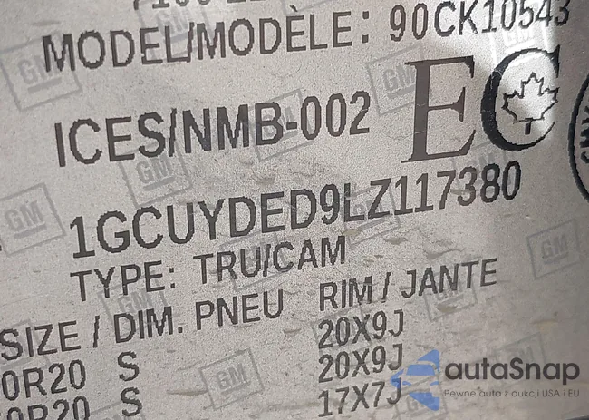 1GCUYDED9LZ117380: 42629313