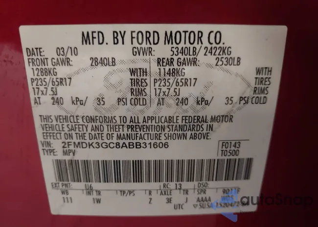 2FMDK3GC8ABB31606: 42629331