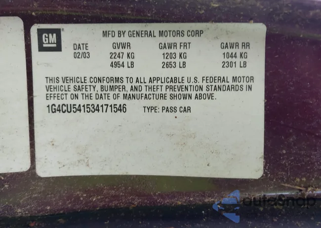 1G4CU541534417546: 42630485