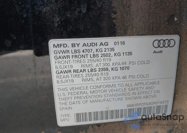 WA1FFCFS3GR016373: 42630556