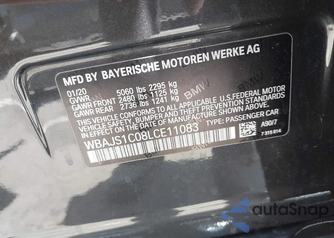 WBAJS1C08LCE11083: 42630909