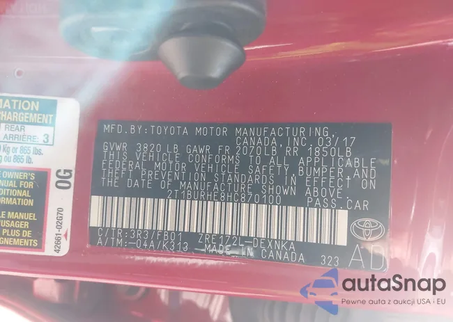 2T1BURHE8HC870100: 42630055