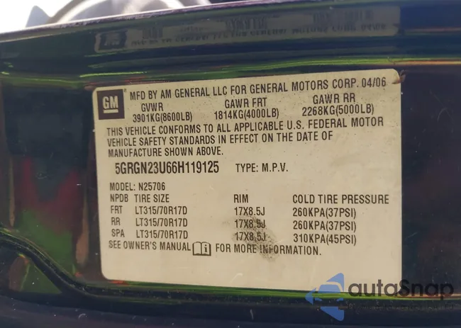 5GRGN23U66H119125: 42630210