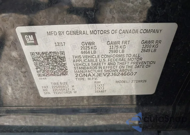 2GNAXJEV2J6246607: 42630220