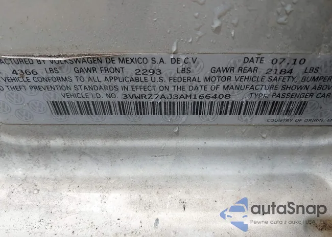 3VWRZ7AJ3AM166408: 42631444