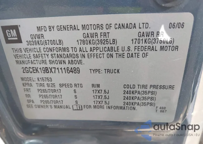 2GCEK19BX71116489: 42631522