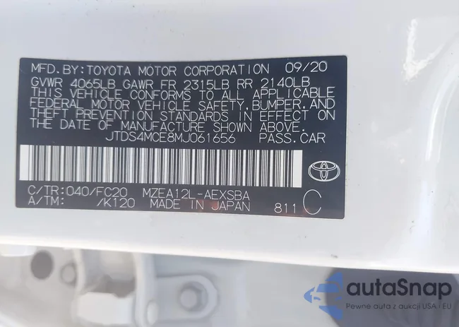 JTDS4MCE8MJ061656: 42631586