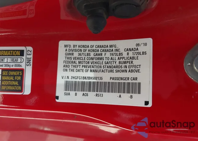 2HGFG1B82BH502135: 42631669