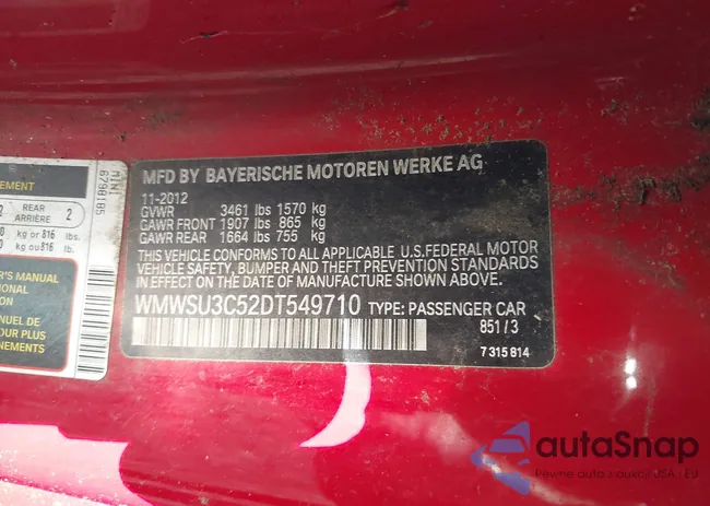 WMWSU3C52DT549710: 42631765