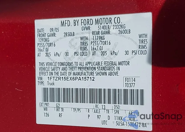 1FTZR15EX6PA15712: 42631795