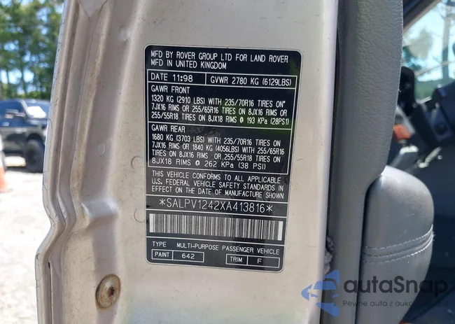 SALPV1242XA413816: 42632530