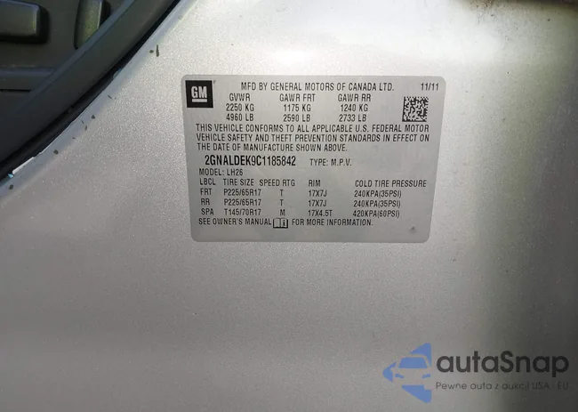 2GNALDEK9C1185842: 42632587