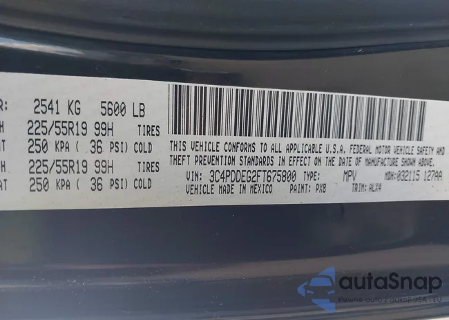 3C4PDDEG2FT675800: 42632614