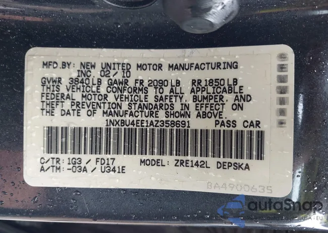 1NXBU4EE1AZ358691: 42632634