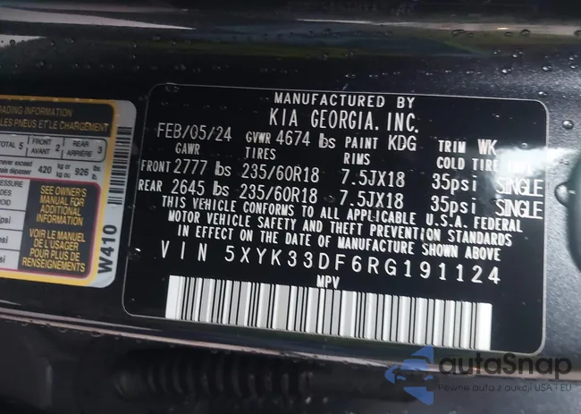 5XYK33DF6RG191124: 42632882