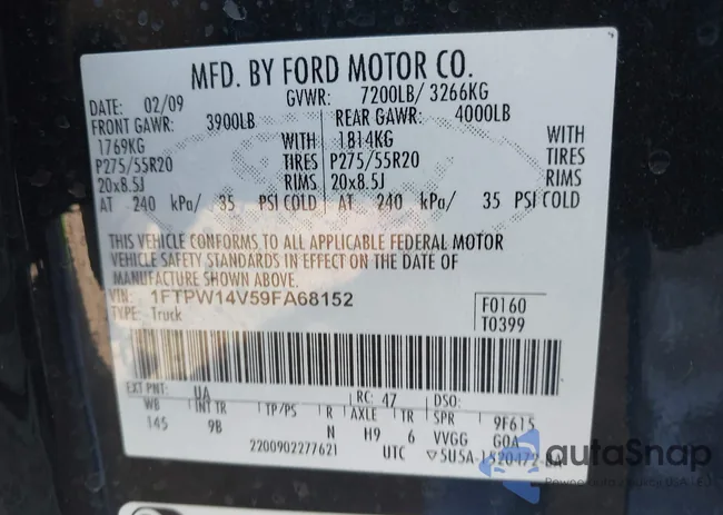 1FTPW14V59FA68152: 42632948