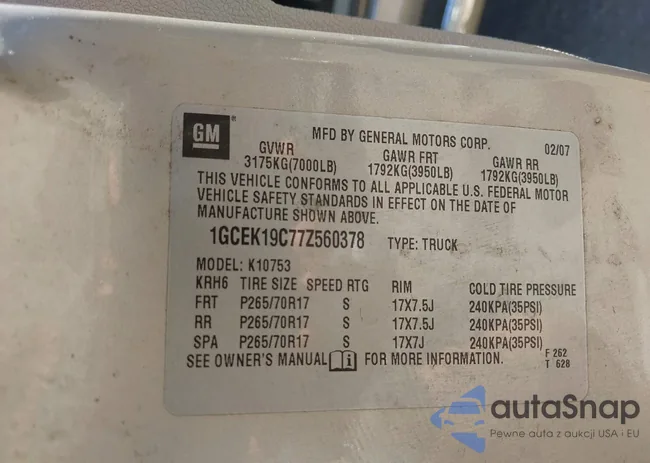 1GCEK19C77Z560378: 42632954