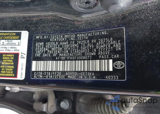 4T1BF1FK6FU008672: 42631970