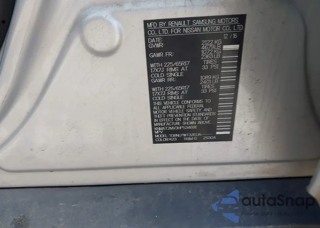 KNMAT2MV3HP534691: 42632200