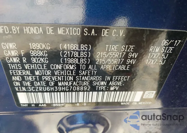 3CZRU6H39HG708892: 42632207