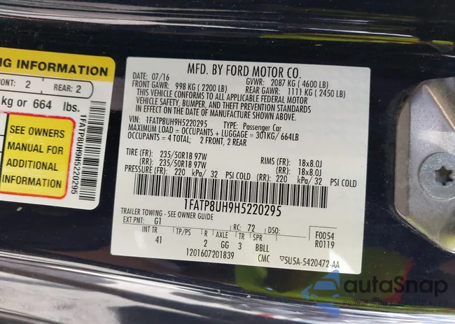 1FATP8UH9H5220295: 42632225