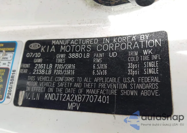 KNDJT2A2XB7707401: 42632300