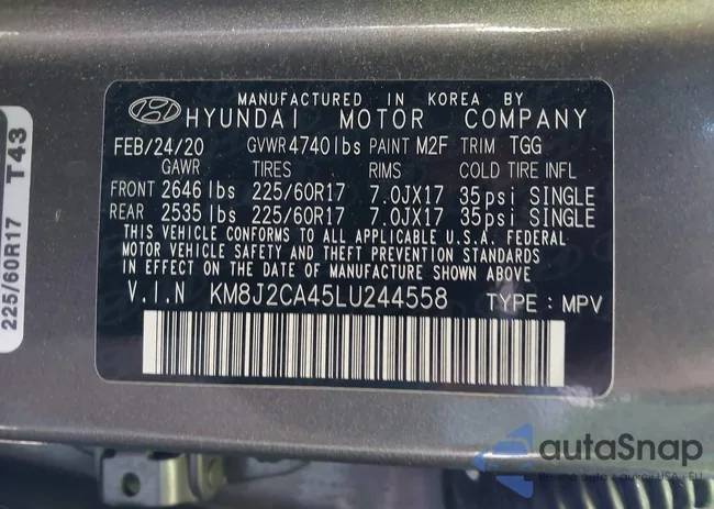 KM8J2CA45LU244558: 42633560