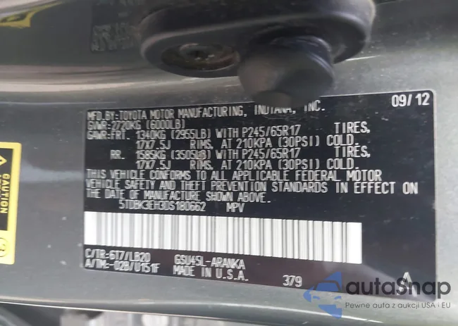 5TDBK3EH3DS180662: 42633591