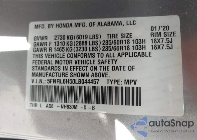 5FNRL6H50LB044457: 42633640