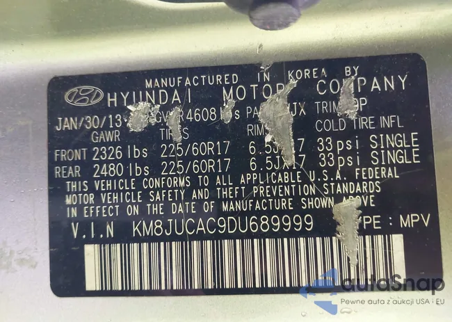 KM8JUCAC9DU689999: 42633707