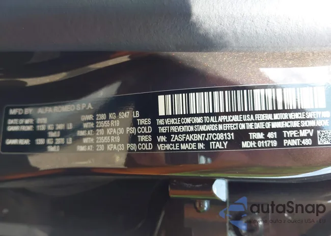 ZASFAKBN7J7C08131: 42633717